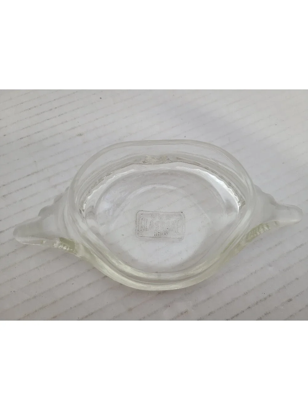 Vintage Glasbake Clear Glass Crab Shell Baking Dish Mid Century Modern
